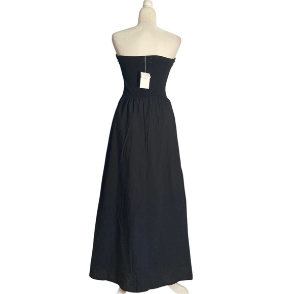 XiRENA Finnian Dress NWT Strapless Maxi Dress Poplin Skirt Black - Picture 6 of 14